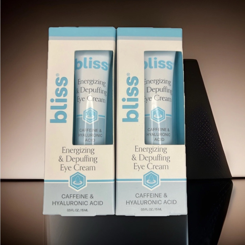 Bliss energizing & depuffing eye cream CAFFEINE & HYALURONIC ACID 2PK, New
